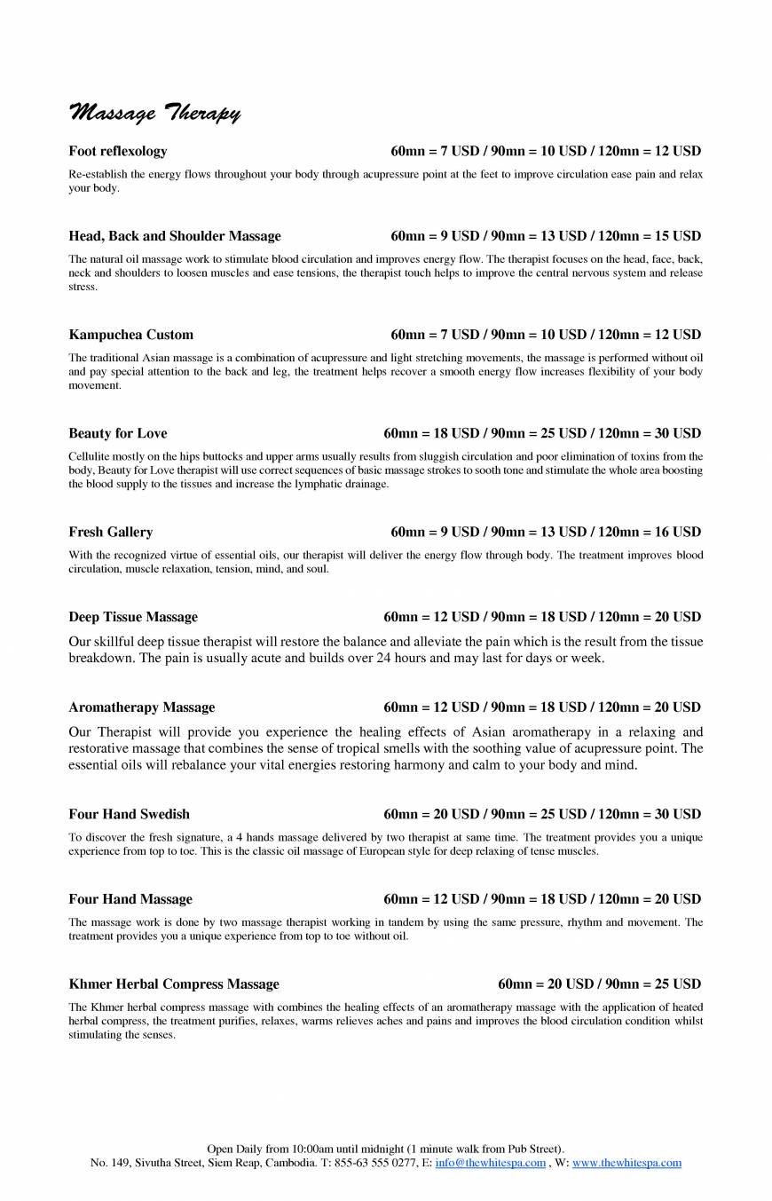  Pricelists of The White Spa Sivutha Blvd - Photo 4 of 4