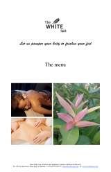 Menus & Prices, The White Spa, Siem Reap
