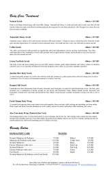 Menus & Prices, The White Spa, Siem Reap