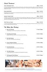 Menus & Prices, The White Spa, Siem Reap