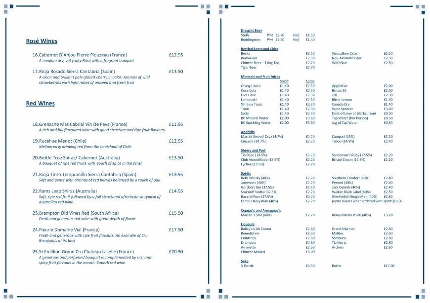  Pricelists of The Padgate Rose Restuarant 29 Station Road  Padgate - Photo 12 of 13