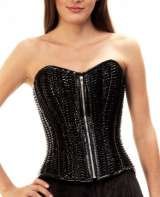 Black PVC herringbone corset. Short length, steel boned. Â£125.00, Corsetera Ltd, London