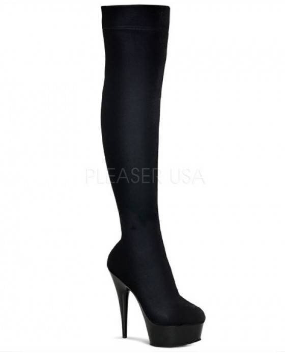 Black velvet thigh high platform boots - stretch thigh length. Â£61.00 Kinky Boots of Corsetera Ltd 27 Lyveden Road - Photo 20 of 23