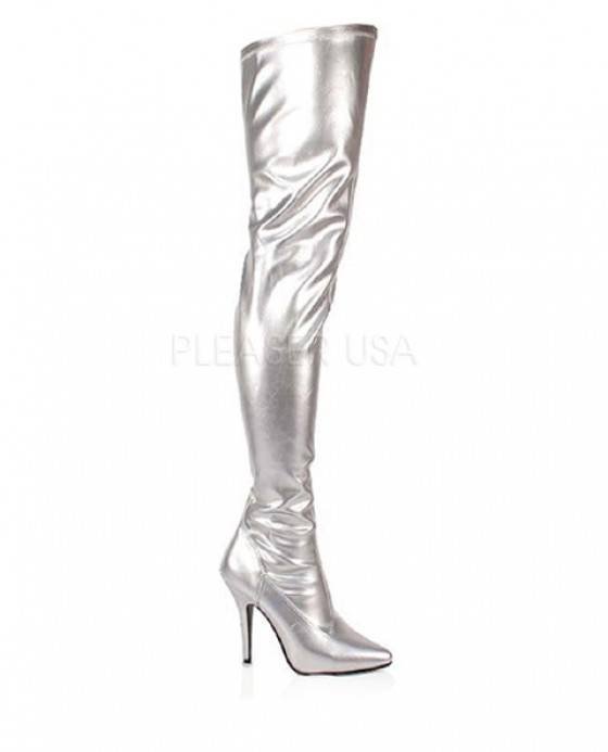 Plain silver thigh high boots - also in white, black  Kinky Boots of Corsetera Ltd 27 Lyveden Road - Photo 14 of 23