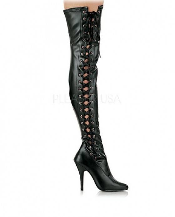 Sexy side split black thigh high boots - sexy fetish boots. Â£57.00 Kinky Boots of Corsetera Ltd 27 Lyveden Road - Photo 1 of 23