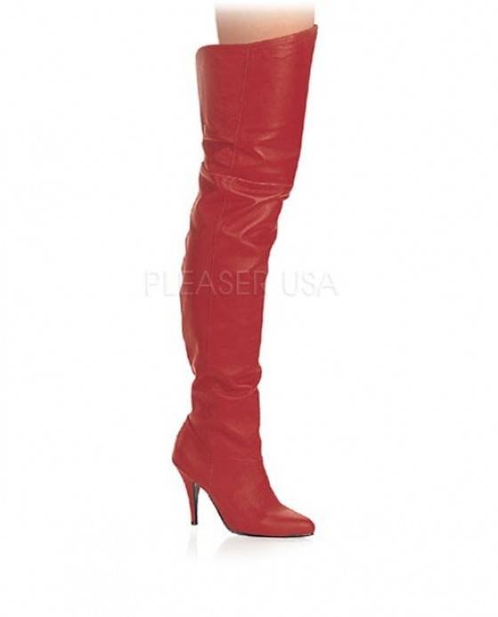 Red leather thigh high boots - also in black, white  Kinky Boots of Corsetera Ltd 27 Lyveden Road - Photo 4 of 23