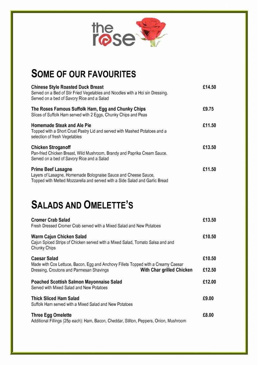  Pricelists of The Rose at Stapleford 81 London Road, Stapleford - Photo 4 of 15