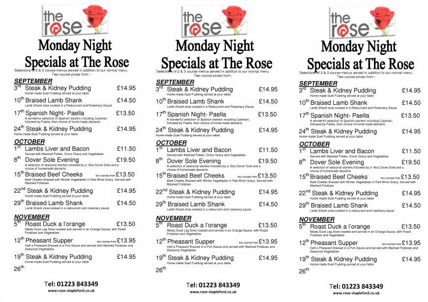  Pricelists of The Rose at Stapleford 81 London Road, Stapleford - Photo 14 of 15