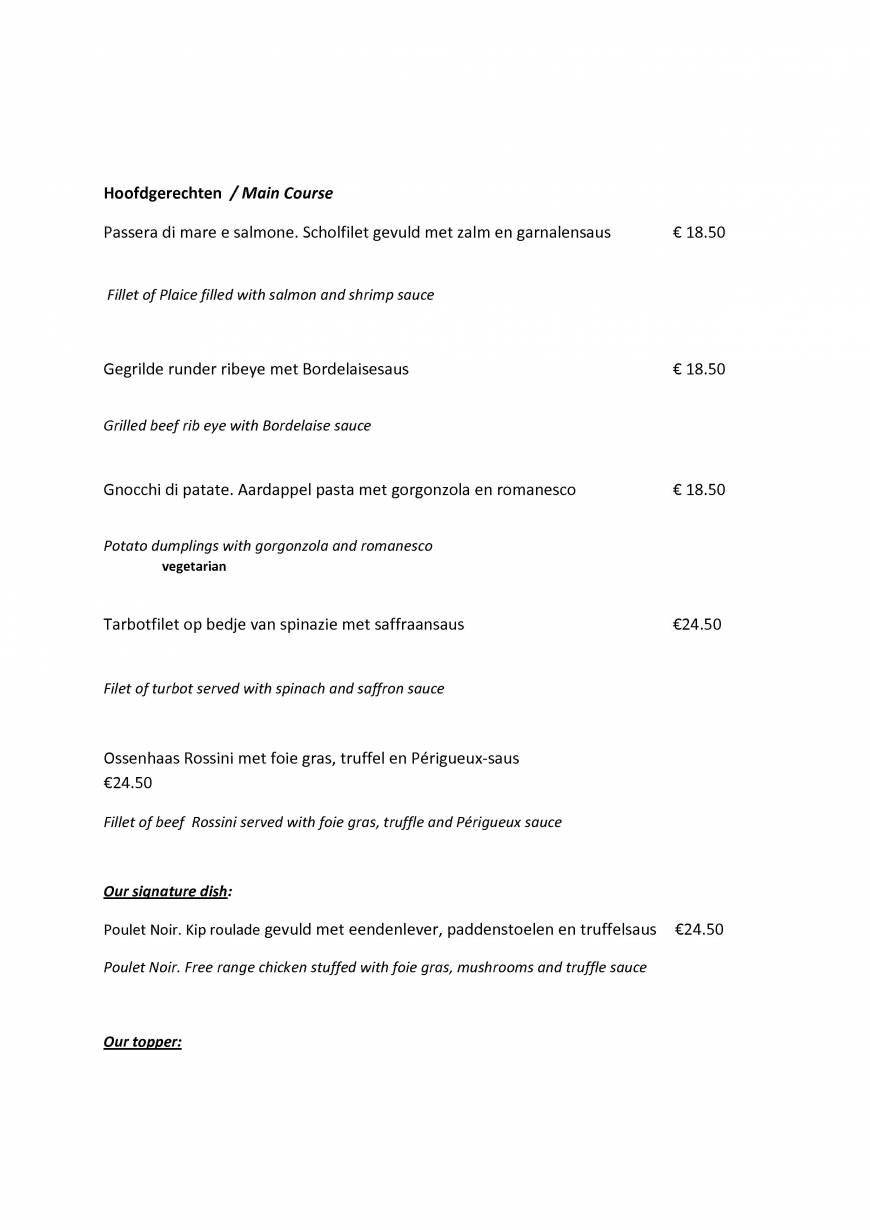  Pricelists of Restaurant Alexander Denneweg 138 - Photo 2 of 5