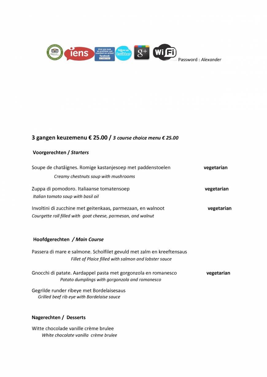  Pricelists of Restaurant Alexander Denneweg 138 - Photo 4 of 5
