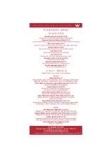 Menus & Prices, The King William IV - Sedgeford, Hunstanton