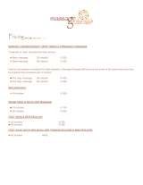 Menus & Prices, Massage on the move, Johannesburg