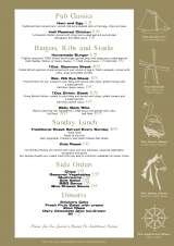 Menus & Prices, The White Horse - Ramsden Heath, Billericay