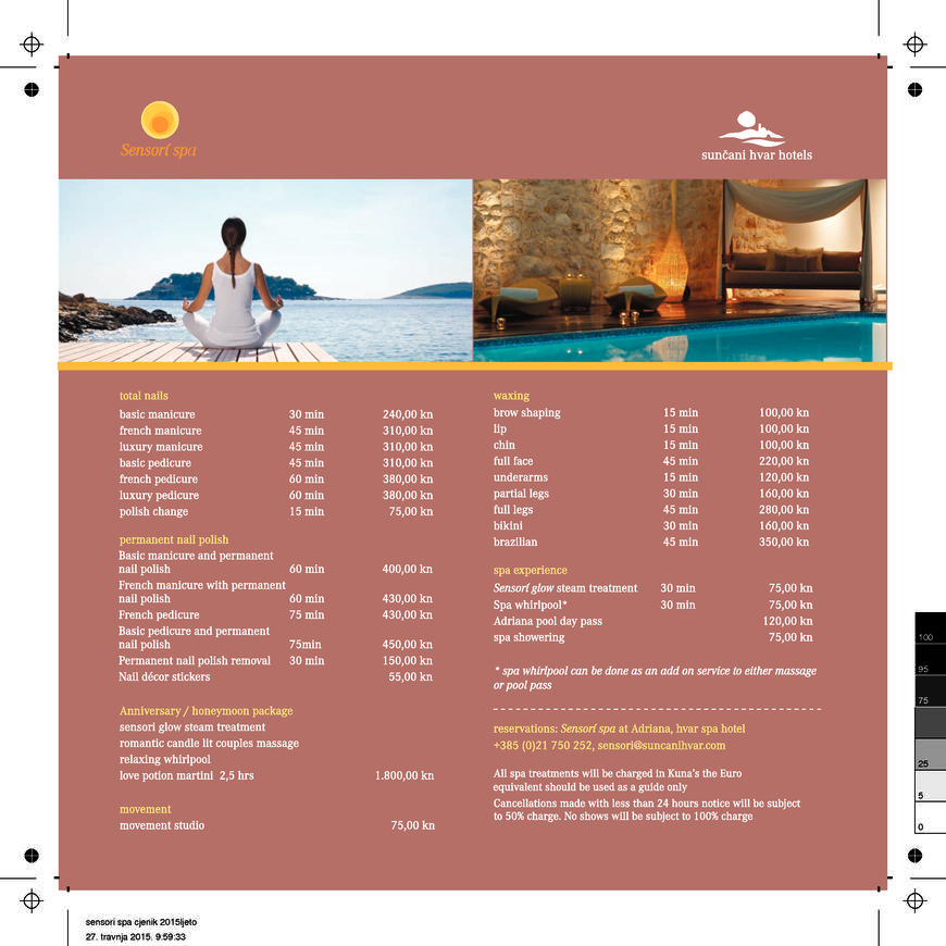  Pricelists of Adriana, hvar spa hotel Obala Fabrika 28 - Photo 2 of 2