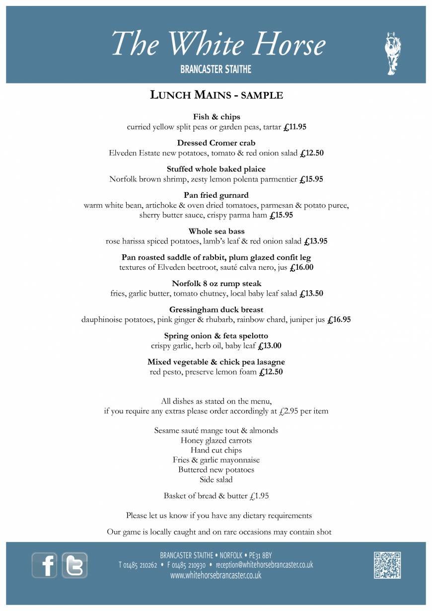  Pricelists of The White Horse Inn - Brancaster The White Horse - Photo 1 of 15