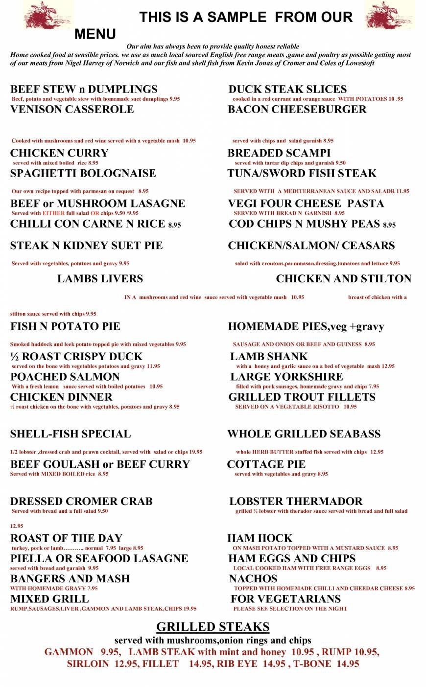  Pricelists of The White Horse - Crostwick North Walsham Road  Crostwick - Photo 1 of 3