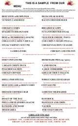 Menus & Prices, The White Horse - Crostwick, Norwich