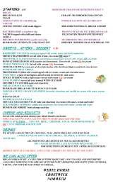 Menus & Prices, The White Horse - Crostwick, Norwich
