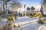 Winter rear garden, Pollywiggle Cottage, Fakenham