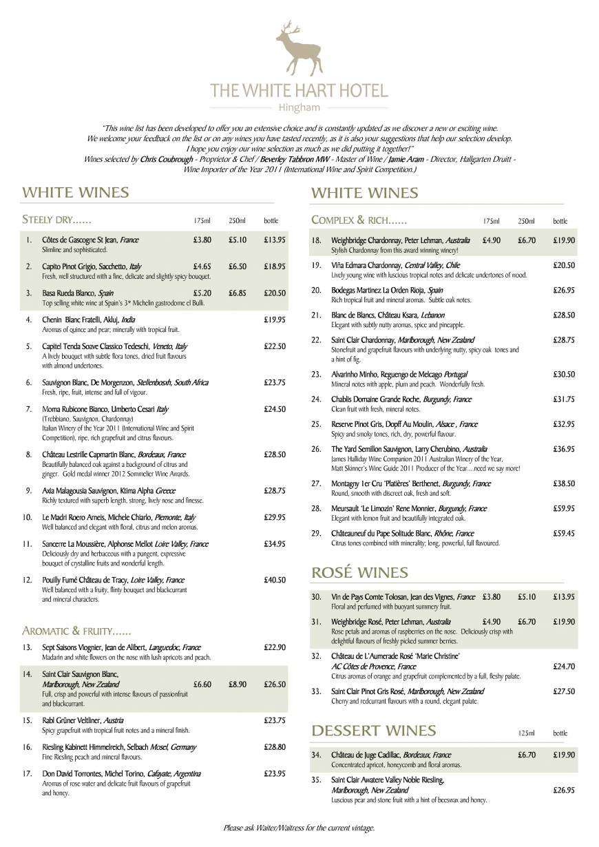  Pricelists of The White Hart Hotel - Hingham 3 Market Place Hingham - Photo 5 of 6