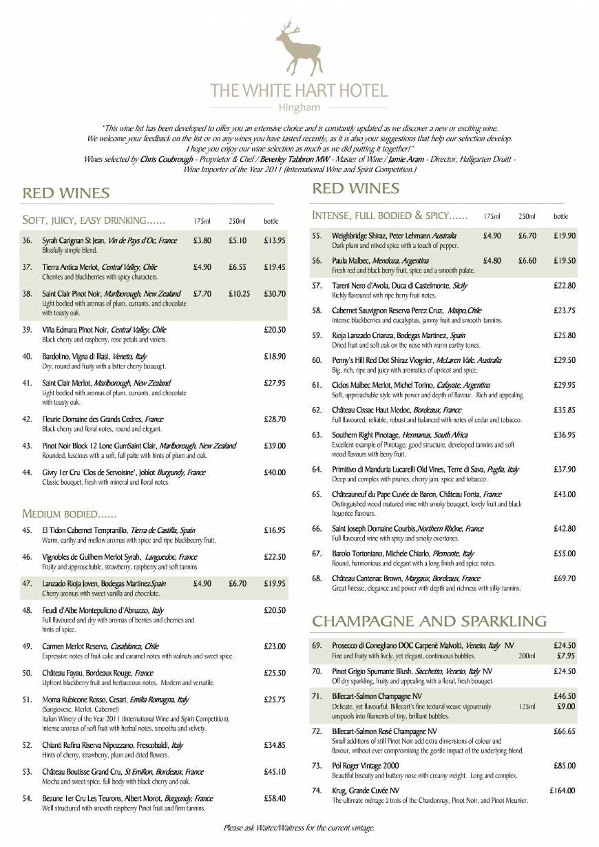  Pricelists of The White Hart Hotel - Hingham 3 Market Place Hingham - Photo 6 of 6