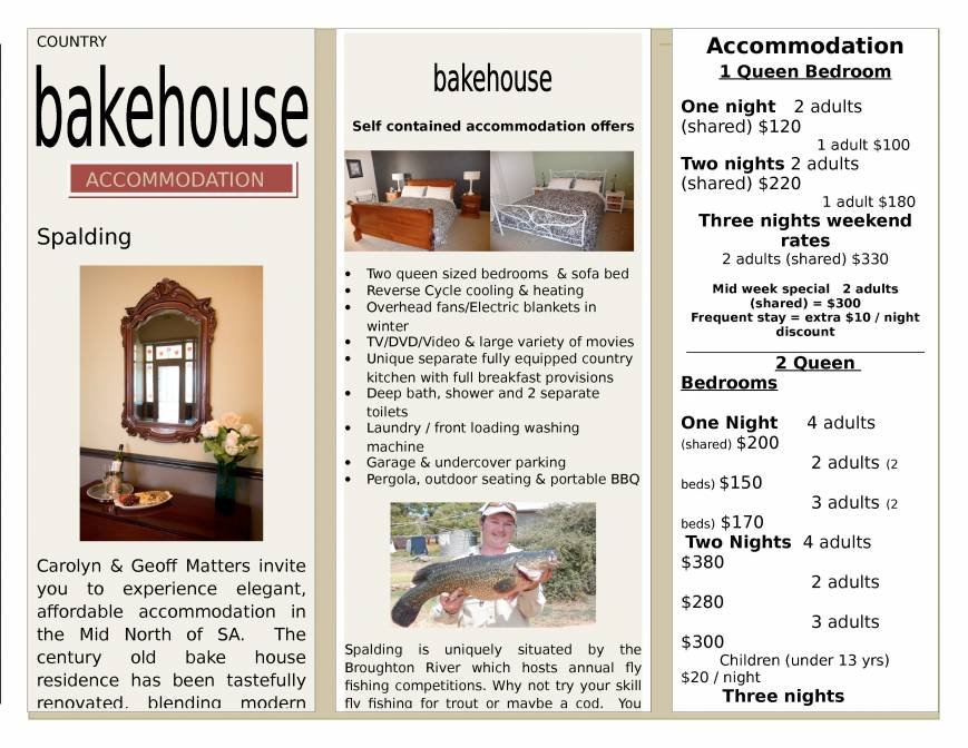  Pricelists of Country bakehouse Accommodation Main Street - Photo 4 of 5
