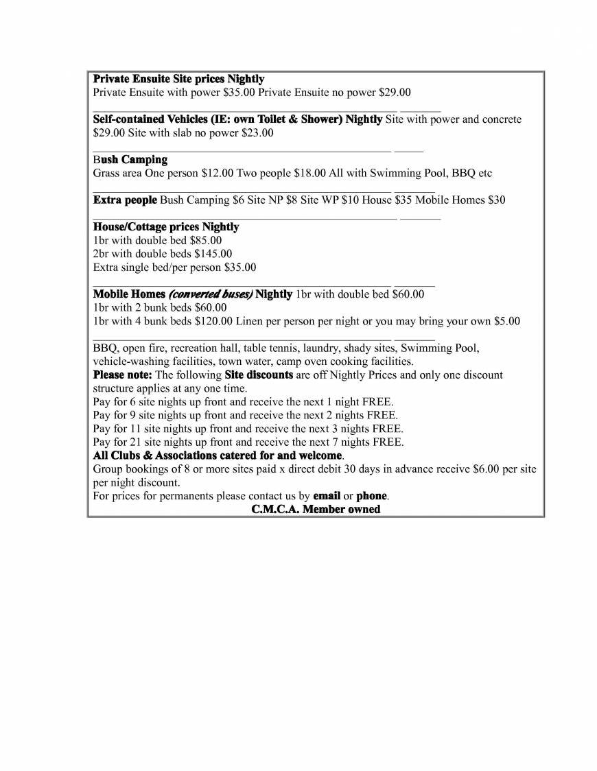  Pricelists of Nanango Caravan & Motorhome Park 13673 D'Aguilar Highway - Photo 1 of 1