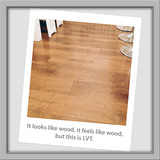 Who would guess this isn't wood?<br />
Luxury Vinyl Tiles are a realistic alternative to wood. It looks like wood, it feels like wood, but this is LVT.<br />
Our Fitter's Snap Shot shows LVT under a kitchen breakfast bar. Practical and stylish! DA Flooring 3 Enmore Close 
