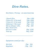 Menus & Prices, Coral Bay Beach & Dive Resort, maglalambay
