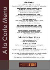 Menus & Prices, BEST WESTERN PLUS DOVER MARINA HOTEL & SPA, Dover
