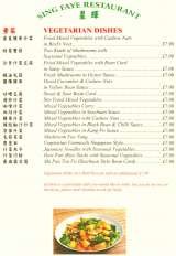Menus & Prices, Sing Faye Chinese Restaurant, St. Helens