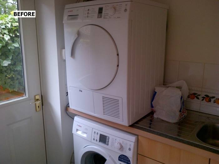 Before - utility room Before&After of Intoto Kitchens Wokingham 23 Peach Street - Photo 13 of 25
