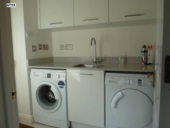 After - high gloss white with Silestone quartz worktops Before&After of Intoto Kitchens Wokingham 23 Peach Street - Photo 12 of 25