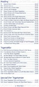 Menus & Prices, My Old China Chinese Restaurant Purley, Purley