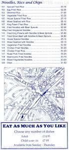 Menus & Prices, My Old China Chinese Restaurant Purley, Purley