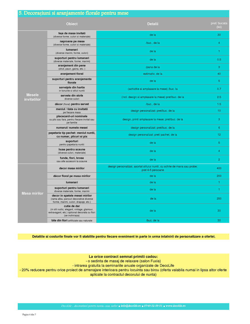  Pricelists of DecoLife Piata Muzeului nr.1 - Photo 6 of 7