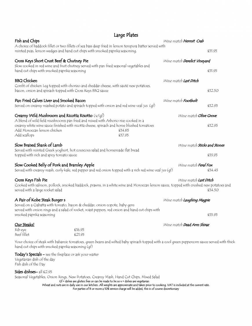  Pricelists of The Cross Keys Hotel 32 High Street - Photo 2 of 9