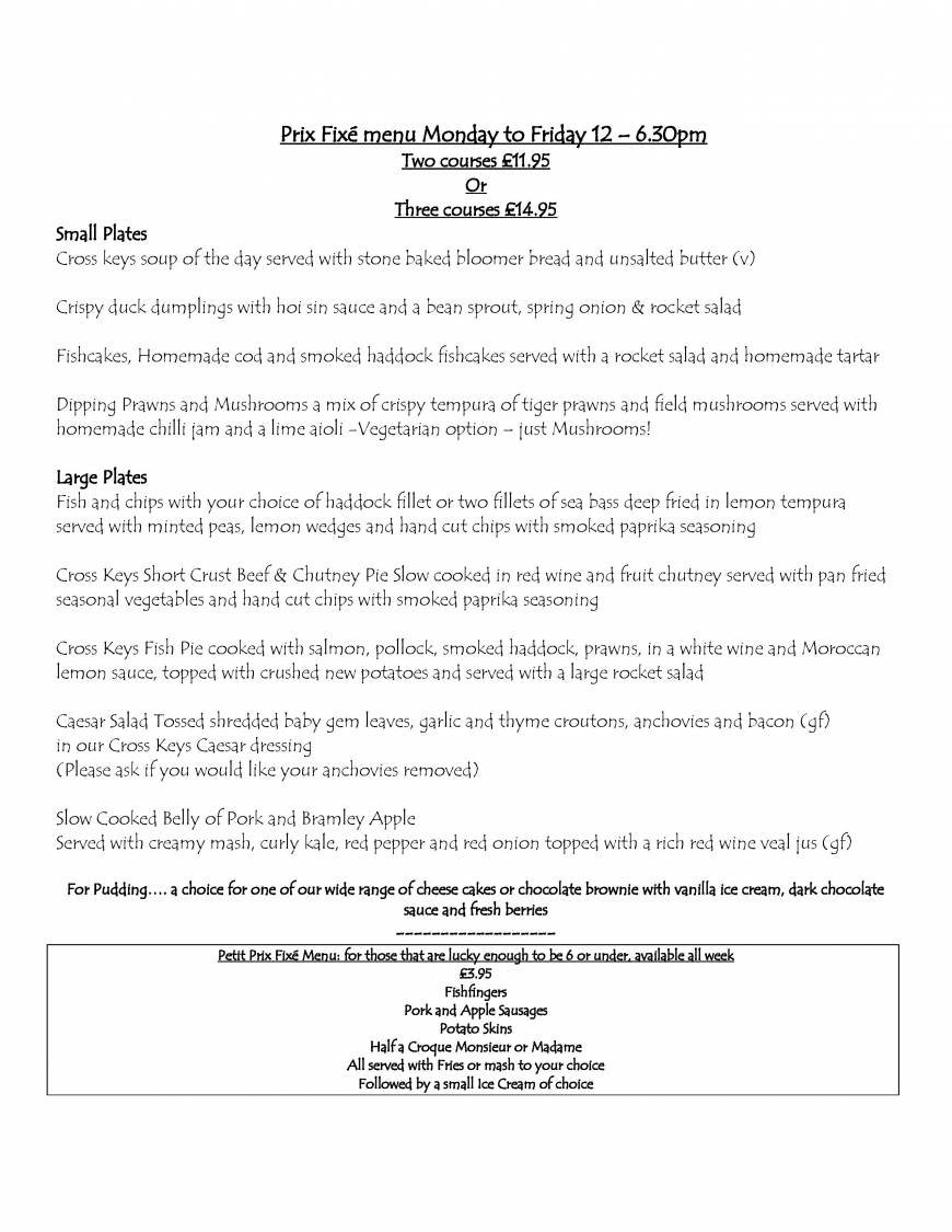  Pricelists of The Cross Keys Hotel 32 High Street - Photo 4 of 9