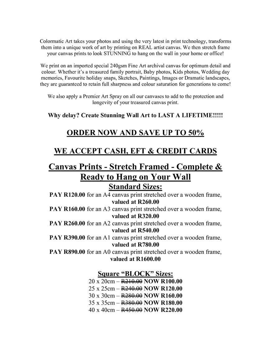  Pricelists of Colormatic Digital 34 Main Road - Photo 1 of 2