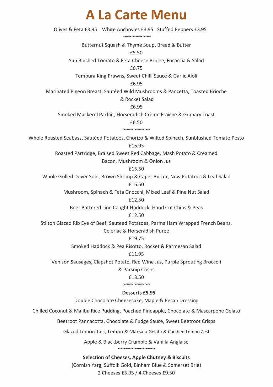  Pricelists of Coasters Restaurant - Southwold 12 Queen Street - Photo 1 of 4
