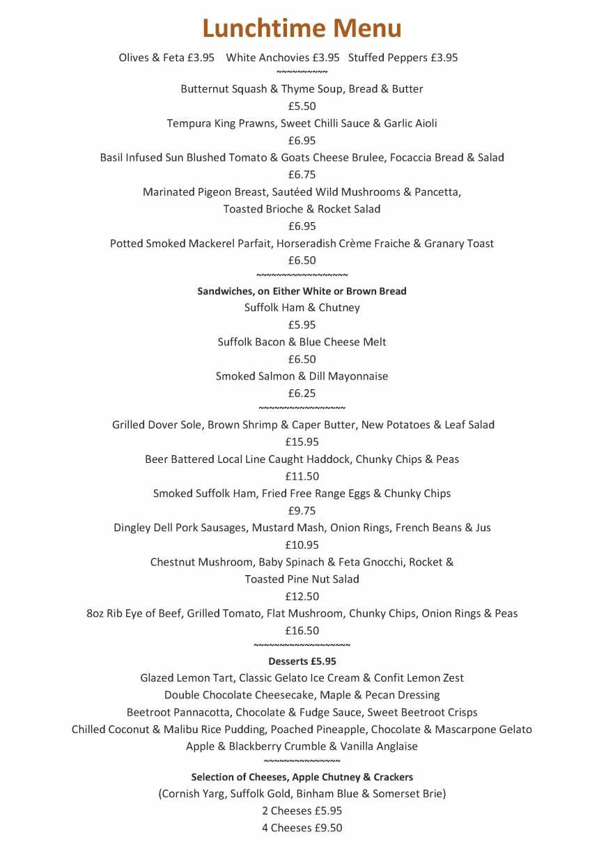  Pricelists of Coasters Restaurant - Southwold 12 Queen Street - Photo 2 of 4