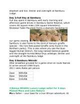 Menus & Prices, TWO STAR SAFARIS, Nairobi