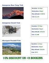 Menus & Prices, Broad Adventure P. Ltd., Kathmandu