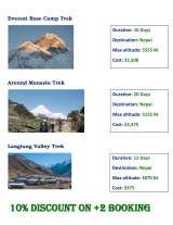 Menus & Prices, Broad Adventure P. Ltd., Kathmandu