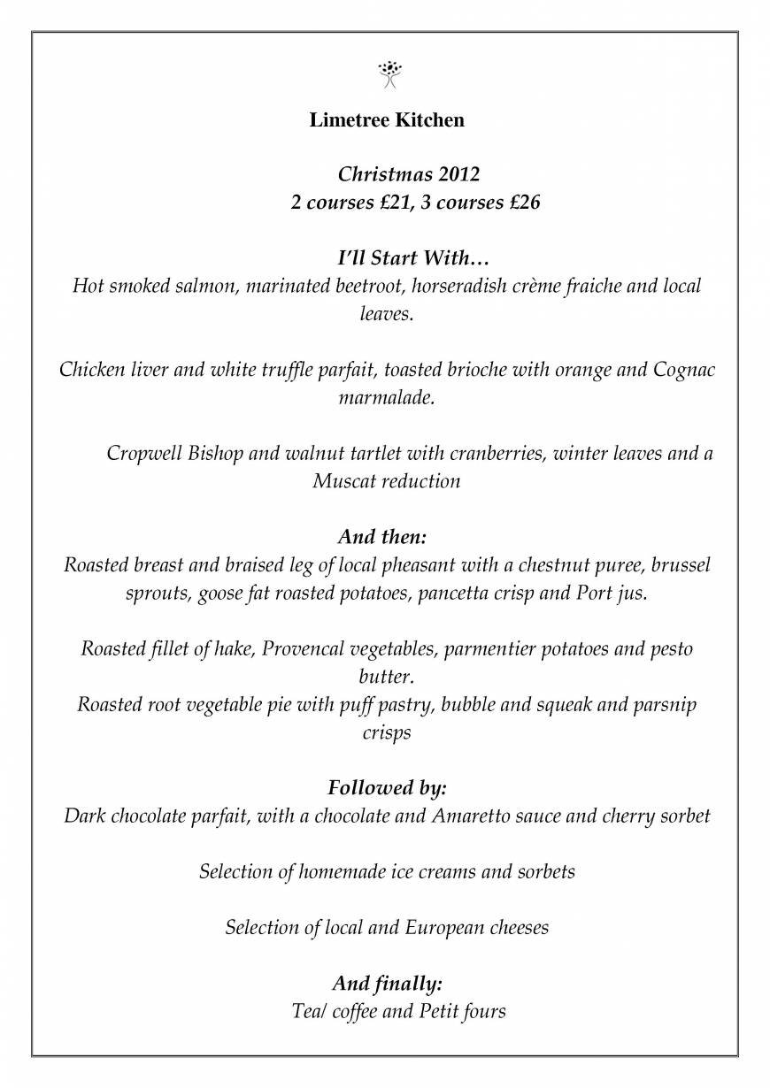  Pricelists of Limetree Kitchen 14 Station Street - Photo 6 of 6