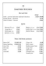 Menus & Prices, Limetree Kitchen, Lewes