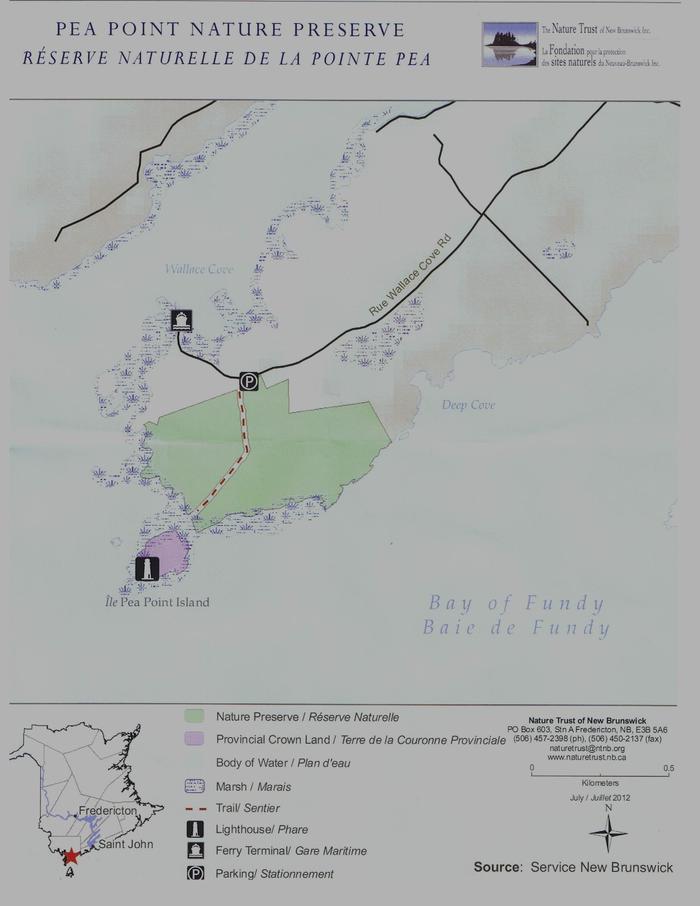 Map of the location of the nature preserve. Blacks Harbour and Our Coastal Views of Harbour Tide Inn ~ Bed & Breakfast 725 Main Street - Photo 2 of 48