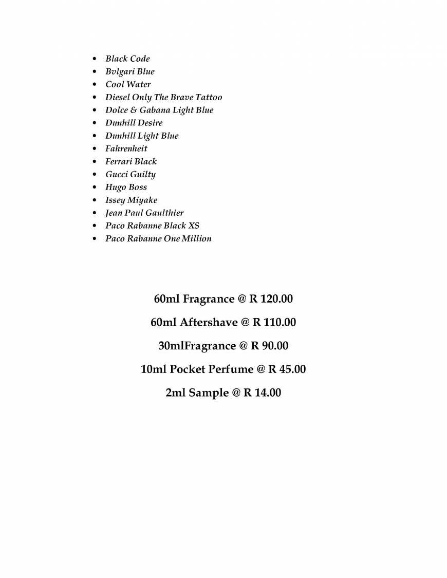  Pricelists of The CHI Human Energy - Fine French Fragrance Co. 14th Avenue Boston, Bellville - Photo 12 of 12