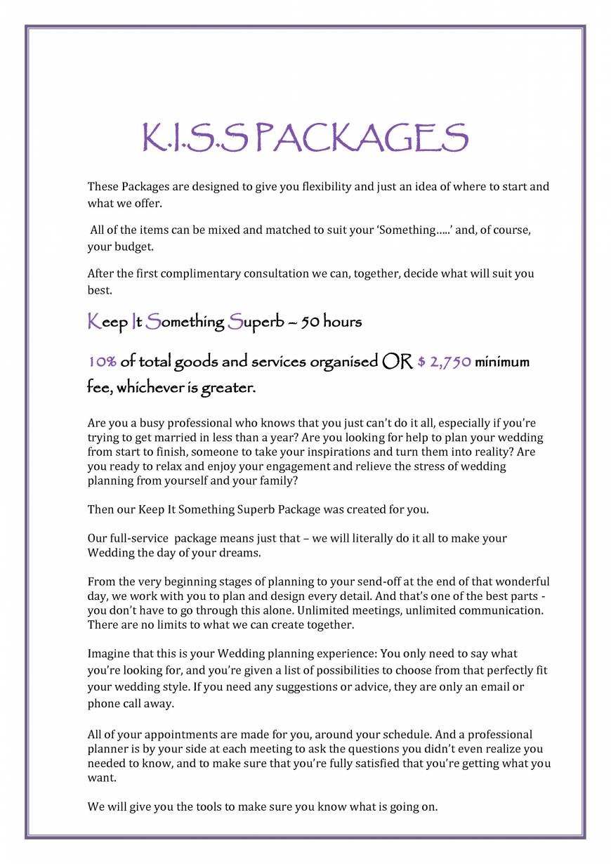  Pricelists of K.I.S.S Weddings Pennant Hills - Photo 7 of 17
