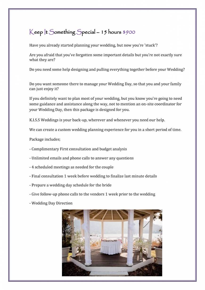 Pricelists of K.I.S.S Weddings Pennant Hills - Photo 3 of 17